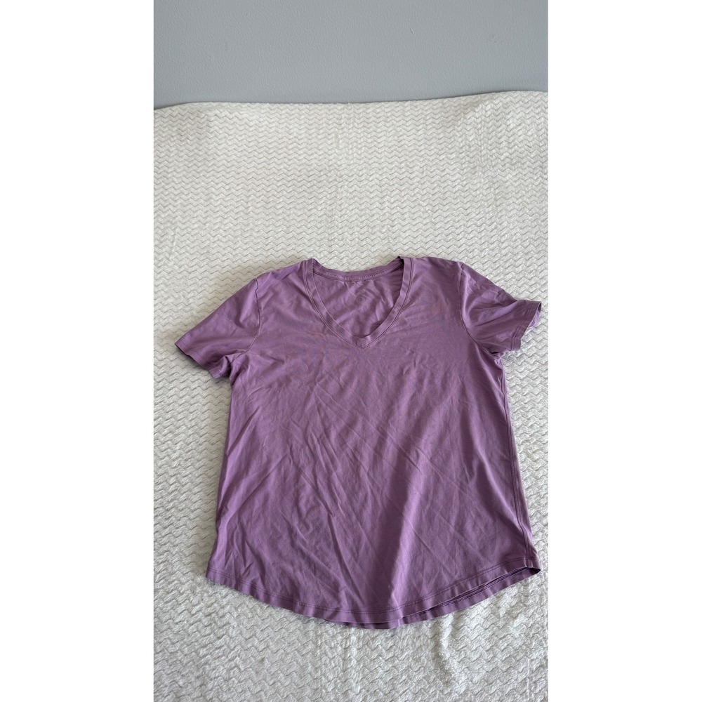 Lululemon Love Tee V Purple Short Sleeve V-Neck Activewear Shirt Size 8